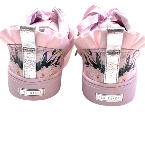 Ted Baker Astrina Floral Leather Ruffle Sneaker - Picture 4 of 6